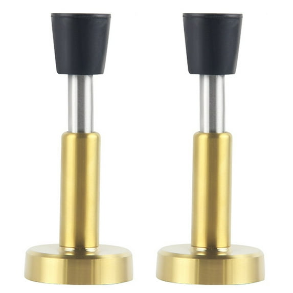 TOP-MAX 2PCS Self-Adhesive Door Stopper Stainless Steel Door Safety Catch Stopper Wall Protector Bedroom Door Stops (Gold)