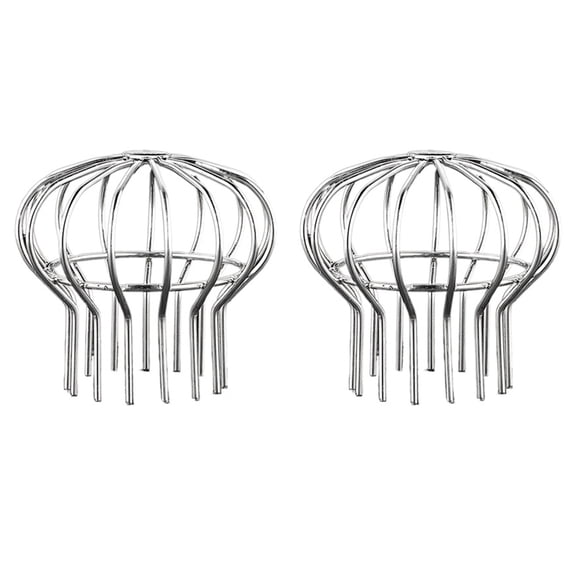 TOP-MAX 2PCS Stainless Steel Gutter Downspout Guard Roof Downspout Leaf Filter for Gutters Protection Guards Silver