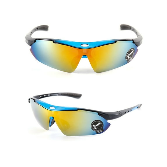 TOP-MAX 2pcs Safety Sunglasses for Men Women, Reading and Outdoor Polarized PC Frame Glasses, UV400 (Colorful Blue)