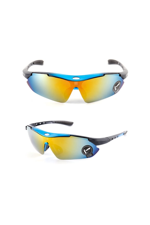 2pcs Safety Sunglasses for Men Women, Reading and Outdoor Polarized PC Frame Glasses, UV400 (Colorful Blue)