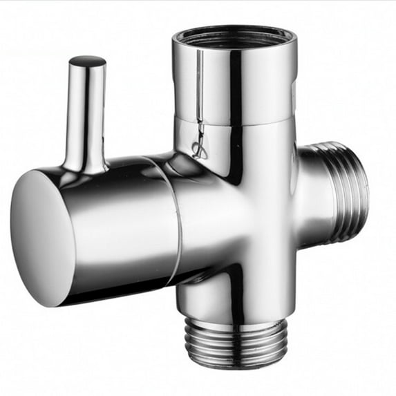 TOP-MAX 3 Way Shower Arm Diverter Valve with 3 Rubber Washers for Kitchen Sink Faucets Bathroom Sinks (Silver)