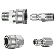 TOP-MAX 4PCS Pressure Washer Quick Connect Adapter 1/4" Quick Connection Fittings Threaded Adapters Kits Set A