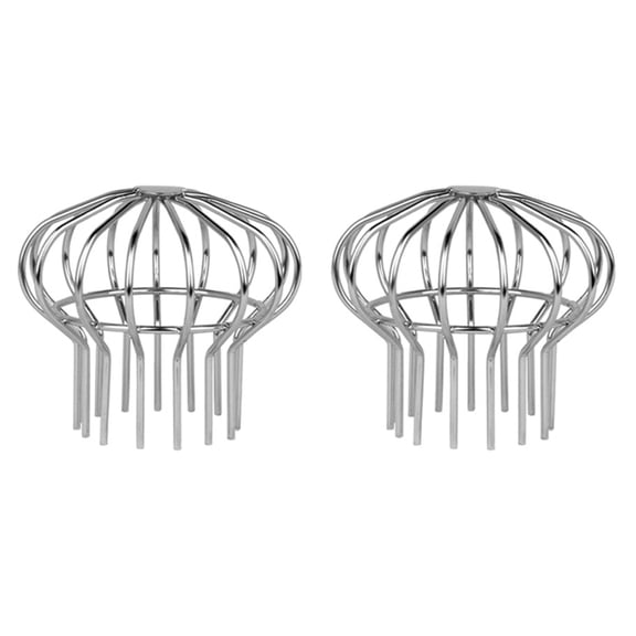 TOP-MAX 4PCS Stainless Steel Gutter Downspout Guard Roof Downspout Leaf Filter for Gutters Protection Guards Silver