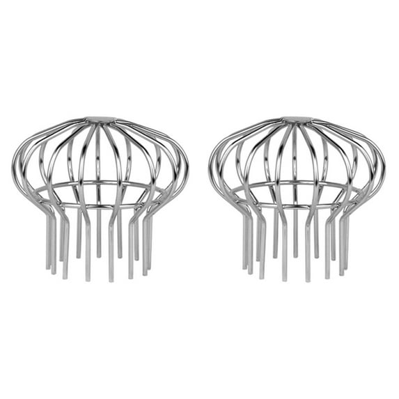 TOP-MAX 4PCS Stainless Steel Gutter Downspout Guard Roof Downspout Leaf Filter for Gutters Protection Guards Silver