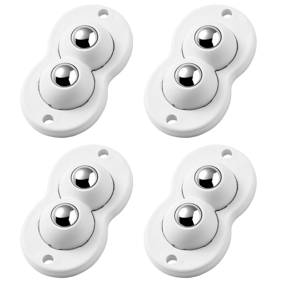 TOP-MAX 4Pcs Mini Self-adhesive Caster Table Conveyor Roller Wheels Transfer Ball Bearing Roller White
