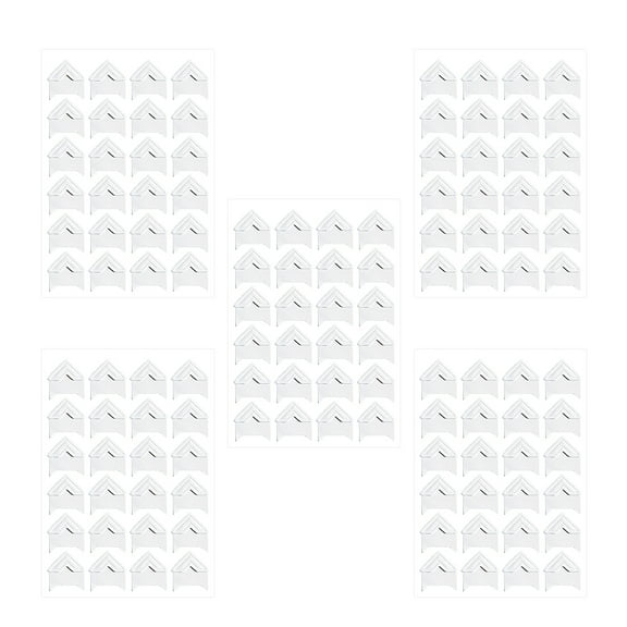 TOP-MAX 5 Sheets x 24 Pieces Photo Corner Stickers Self Adhesive Picture Frame Corners Sticker (White)