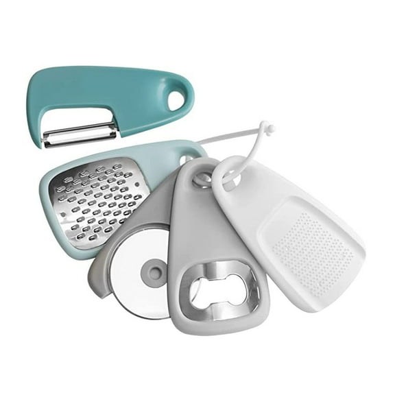 TOP-MAX 5-in-1 Julienne Peeler Kitchen Gadgets Set Hangable Portable Kitchen Cutter Cooking Tool