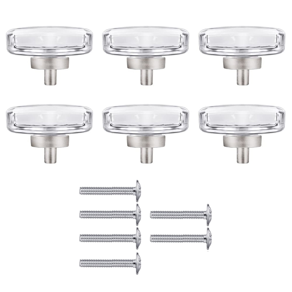 TOP-MAX 6PCS Artificial Crystal Cabinet Exterior Knob Rectangular Drawers Handles Cupboards Handles (Gold)