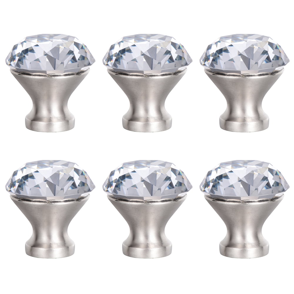 TOP-MAX 6PCS Artificial Crystal Diamond Cabinet Exterior Knobs Diamond ...