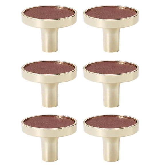 TOP-MAX 6PCS Zinc Alloy Base Cabinet Exterior Knobs Metal Round Pulling Handles Drawers Handles (Red)