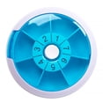 thumbnail image 1 of TOP-MAX 7-Day Circular Pill Organiser Case One Week Pill Box Weekly Medicine Box with Large Compartments Blue, 1 of 8