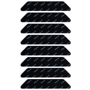 TOP-MAX 8PCS Carpet Non-slip Tape Rug Gripper Self-Adhesion Rugs Pad for Floors Washable & Reusable Black Trapezoidal-shaped