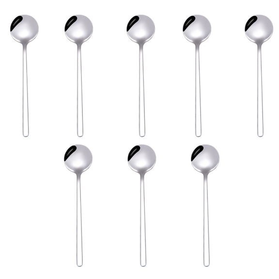 TOP-MAX 8PCS Mini Coffee Stirring Spoons Dessert Scoop Stainless Steel Teaspoons Silver