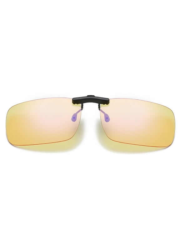 Anti Blue Light Glasses Clip, Flip-up Computer Glasses, Clip On Lens, Protection Eyes (1pcs, Yellow)