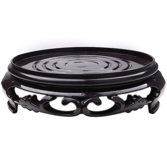 TOP-MAX Antique Plastic Flowerpot Base Vintage Flower Pot Base Vases Base Brown Black (QD-14)