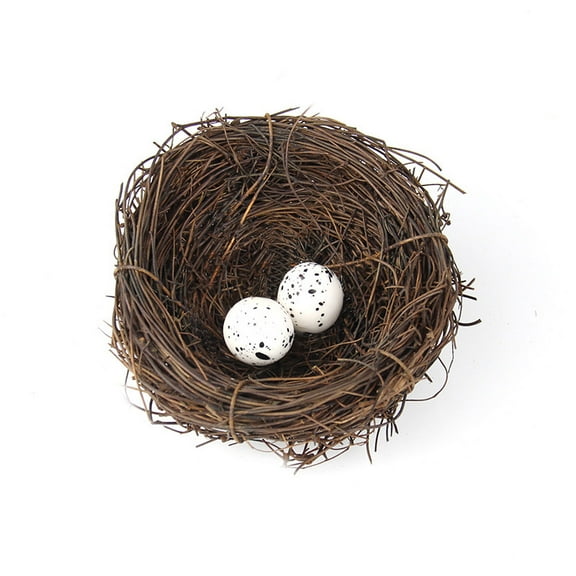 TOP-MAX Artificial Bird Nest with Artificial Egg Decorative Rattan Bird Nest for Wedding Decoration Holidays
