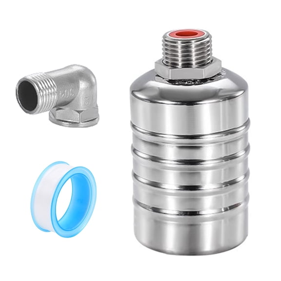 TOP-MAX Automatic Water Level Control Valve 304 Stainless Steel Float Valve Water Flow Control Valve Silver