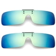 thumbnail image 1 of TOP-MAX Clip On Sunglasses, Polarized Lenses, Easy to Clip on Glasses, Unisex (2pcs, Silver), 1 of 5