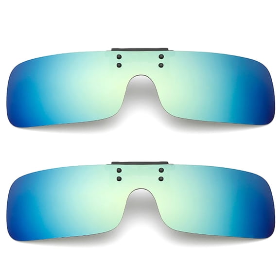 TOP-MAX Clip On Sunglasses, Polarized Lenses, Easy to Clip on Glasses, Unisex (2pcs, Silver)