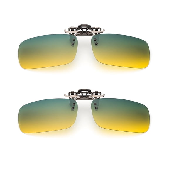 TOP-MAX Clip On Sunglasses, Polarized Lenses Glasses Clip for Frame Glasses, UV 400 Protection (2pcs, Small)