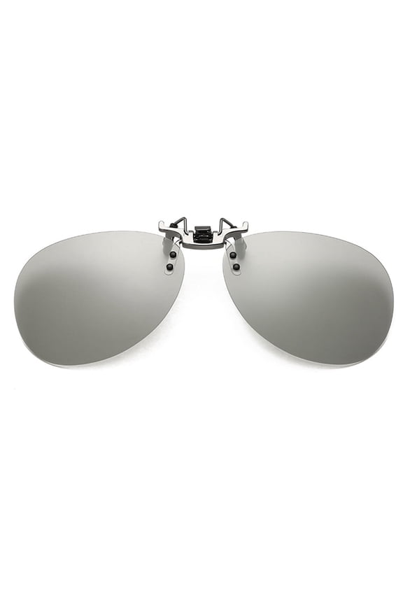 Clip-on Polarized Sunglasses, Night Driving Glasses Clip, UV400 Protection Anti Glare (1pcs, Ellipse-Gray)