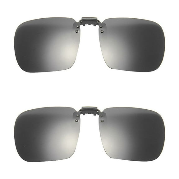 TOP-MAX Clip-on Polarized Sunglasses, Polarized Clip-on Flip up Sunglasses, UV400 Eyes Protection for Men and Women Black Gray (2pcs)