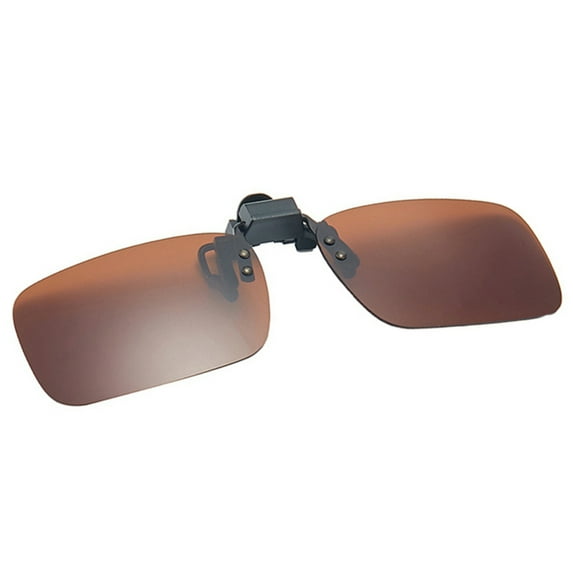 TOP-MAX Clip-on Polarized Sunglasses, Resin Lens Polarized Sunglasses Clip, for Men and Women (1pcs, Brown)