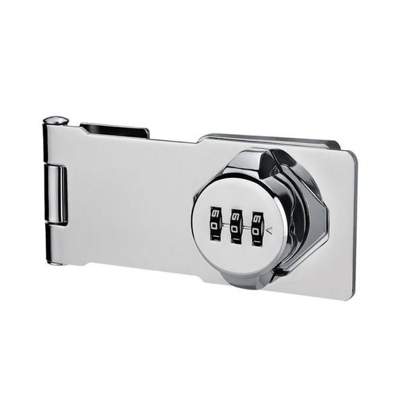 TOP-MAX Digital Combination Lock Zinc Alloy 3 Digital Cabinet Lock Password Rotary Hasp Lock (Bright Silver)