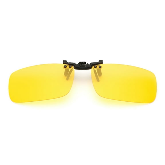 TOP-MAX Fashion Glasses Clip, Flip up Sunglasses Clip, Polarized Night Vision Sunglasses Clip, Anti-Glare (1pcs, Yellow Night Vision)