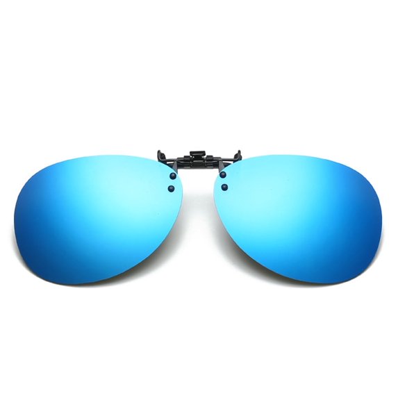 TOP-MAX Fashion Polarized Sunglasses Clip, Polarized Lenses UV Protection, Night Vision Yellow Sunglasses Clip (1pcs, Ice Blue)