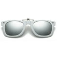 thumbnail image 1 of TOP-MAX Fashionable Retro Polarized Sunglasses Clip Flip-up Glasses Clip for Outdoor UV400 White Framed (1pcs, Silver), 1 of 6