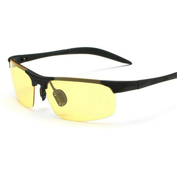 TOP-MAX Man Sports Sunglasses, Impact-Scratch-Resistant Glasses, One Size (1pcs, Black Frame Yellow Lens)