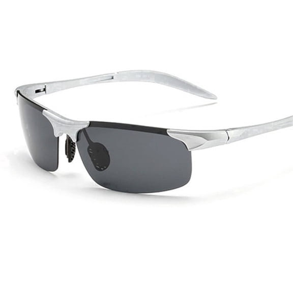 TOP-MAX Man Sports Sunglasses, Impact-Scratch-Resistant Glasses, One Size (1pcs, Sliver Frame Gray Lens)