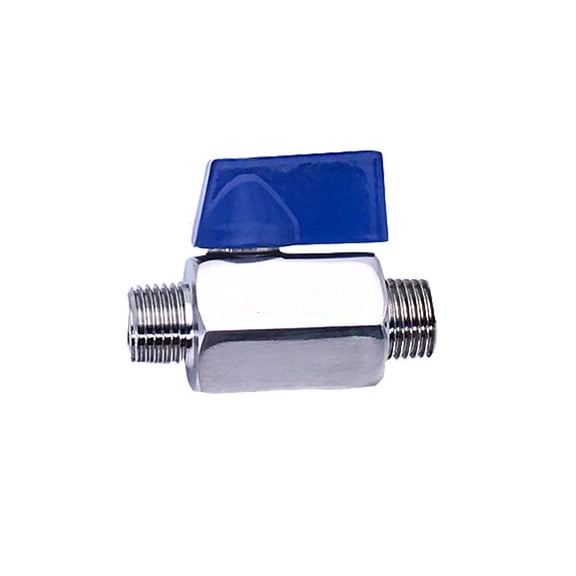 TOP-MAX Mini Ball Valve Double Male Ball Valve 304 Stainless Stee Mini Ball Valve (3/8'')