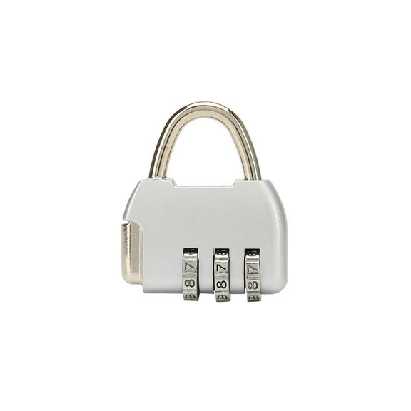 TOP-MAX Mini Digit Combination Padlock Zinc Alloy Digital Padlock for Luggage Cases School Office Silver