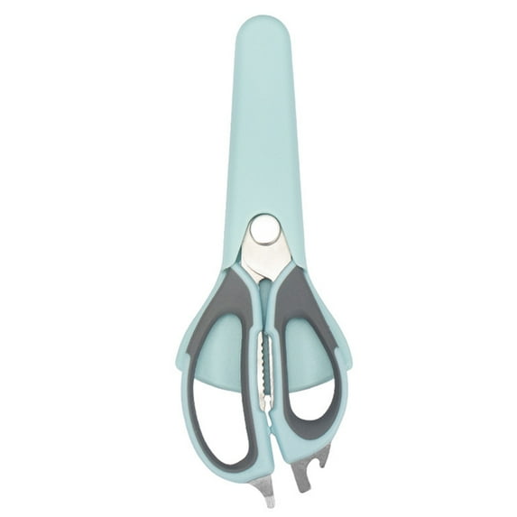 TOP-MAX Multifunction Kitchen Scissor with Magnetic Holder Stainless Steel Household Scissors for Cutting (Blue With Grey)