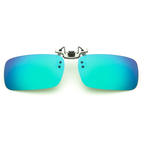 TOP-MAX Myopia Glasses Clip, Polarized Sunglasses Clip, Polarized Lenses and UV400 Protection (1pcs, Blue-Green-Large)