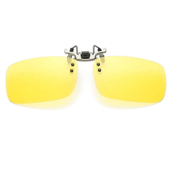 TOP-MAX Myopia Glasses Clip, Polarized Sunglasses Clip, Polarized Lenses and UV400 Protection (1pcs, Night Vision Yellow Lens-Large)