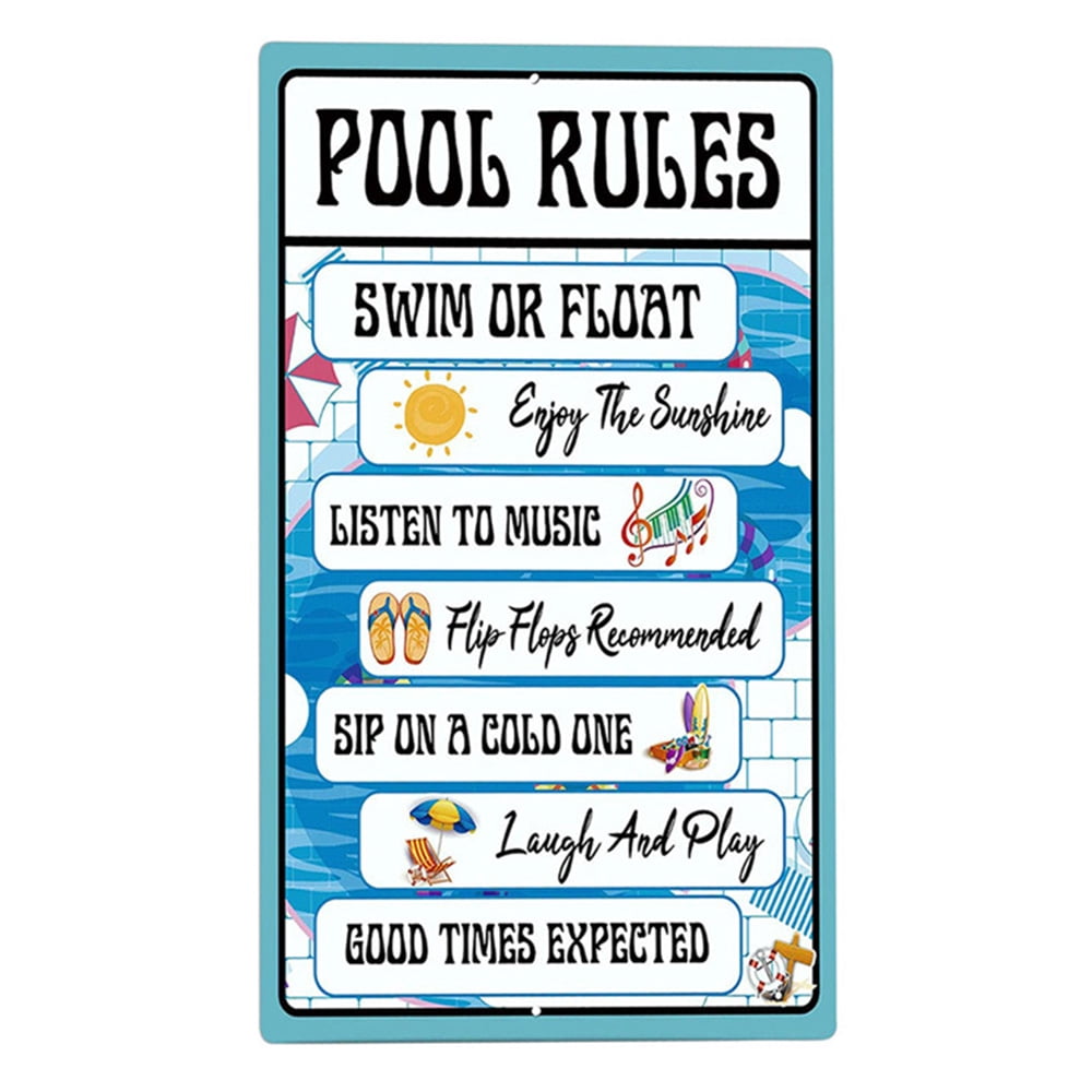 Inground Pool Sign Riders TOP-MAX Outdoor Indoor Pool Sign And Rule Pool Decorations Sign Warning ...