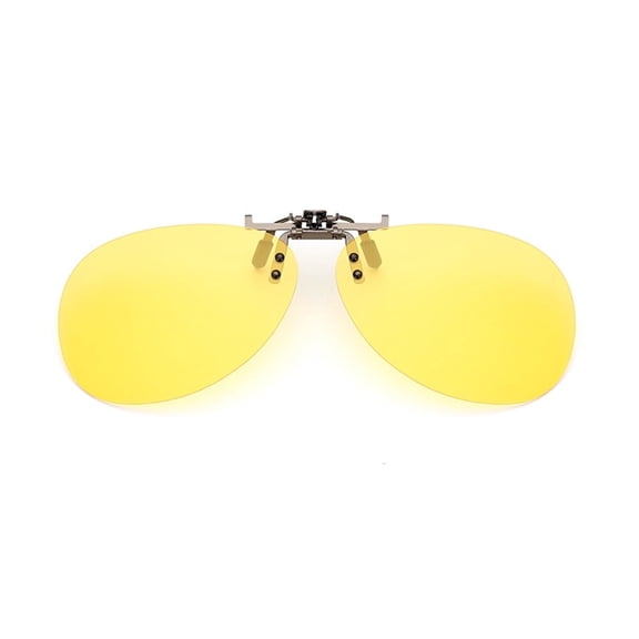 TOP-MAX Outdoor UV Resistant Polarized Glasses Clip for Men and Women, Compatible with Myopia Sunglasses (1pcs, Night vision Yellow)