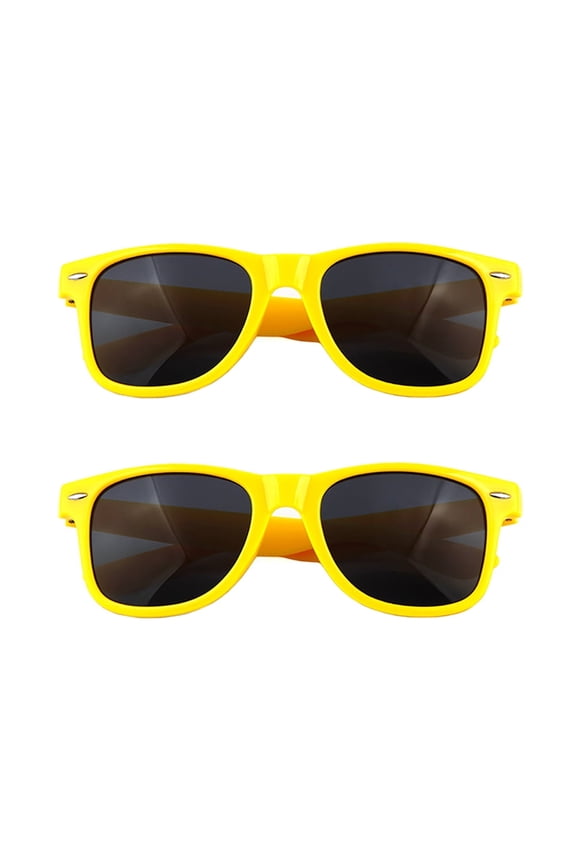 PC Classical Sunglasses, Block Solar Radiation, Retro Fashion Accessories for Women (2pcs, Yellow)