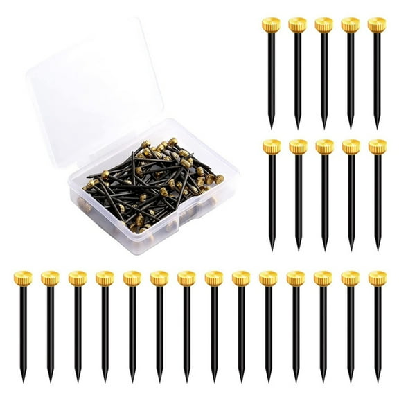TOP-MAX Picture Frame Hanging Wall Nails Set Pictures Hooks Metal Picture Hangers Kits Black (Set A-100Pcs)