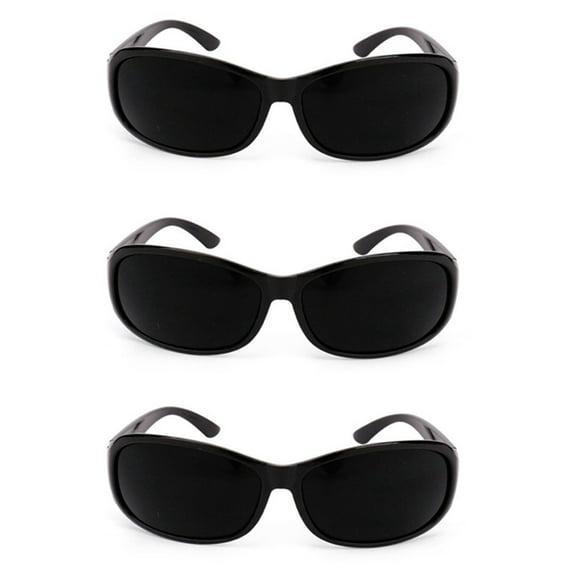 TOP-MAX Plastic Frame Sunglasses for Men and Women, Retro Outdoor Goggles, UV400 Protection, One Size (3pcs, Black Lens)