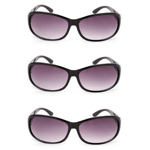 TOP-MAX Plastic Frame Sunglasses for Men and Women, Retro Outdoor Goggles, UV400 Protection, One Size (3pcs, Double Gray Lens)