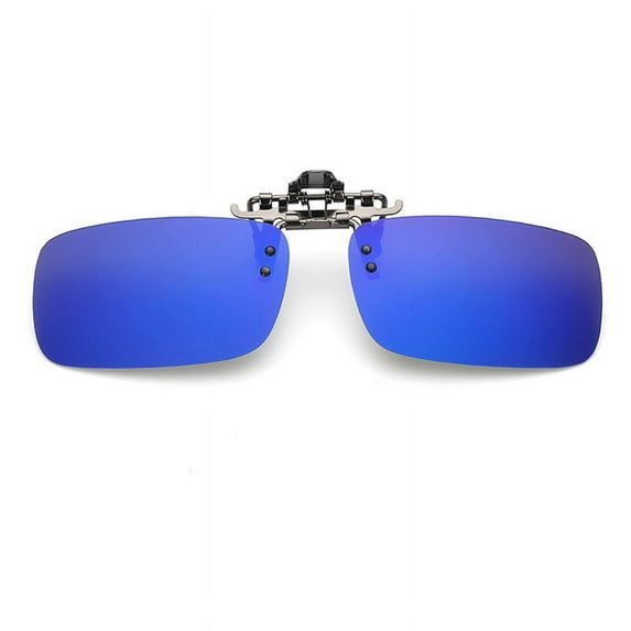 TOP-MAX Polarized Clip-On Sunglasses Flip Up Anti-Glare Driving Glasses, UV 400 Protection for Men and Women (1pcs, Blue)