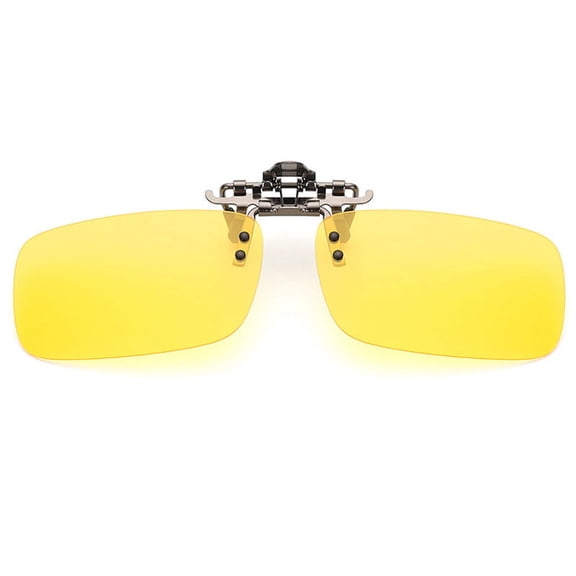TOP-MAX Polarized Clip-On Sunglasses Flip Up Anti-Glare Driving Glasses, UV 400 Protection for Men and Women (1pcs, Yellow Night Vision)