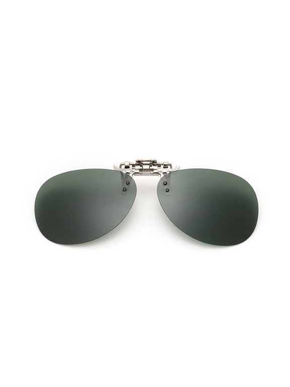 Polarized Clip on Glasses, Clip-On Sunglasses Polarized Lenses UV 400 Protection Eyewear for Women Men, (1pcs, Dark Green)