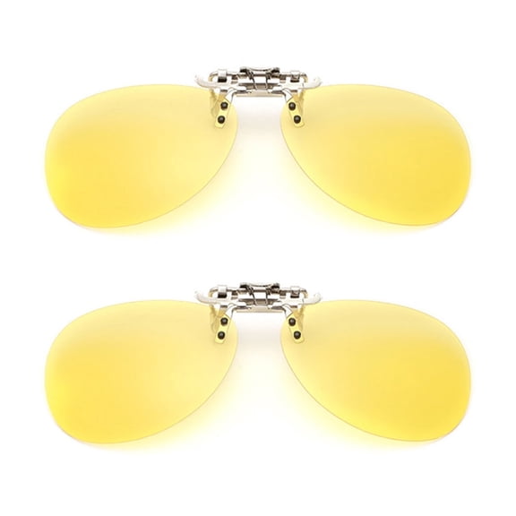 TOP-MAX Polarized Clip on Glasses, Clip-On Sunglasses Polarized Lenses UV 400 Protection Eyewear for Women Men, (2pcs, Yellow)
