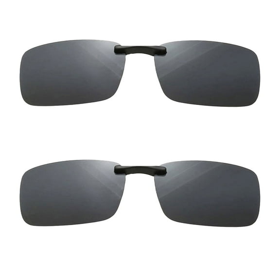 TOP-MAX Polarized Clip on Glasses, Polarized Lenses Sunglasses Clip, Anti-UVA anti-UVB, for Men and Women (2pcs, Black Grey)