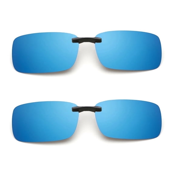TOP-MAX Polarized Clip on Glasses, Polarized Lenses Sunglasses Clip, Anti-UVA anti-UVB, for Men and Women (2pcs, Ice Blue)